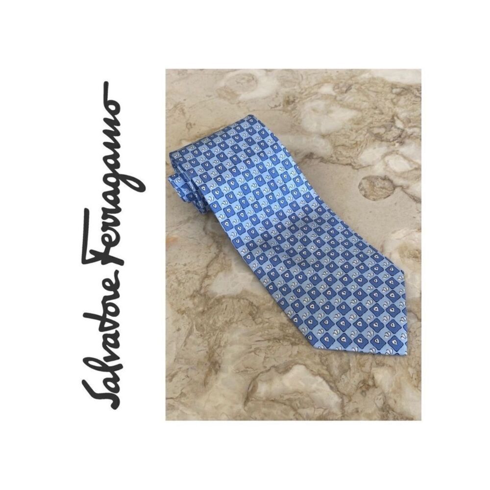 Salvatore Ferragamo 100% Silk Print Tie